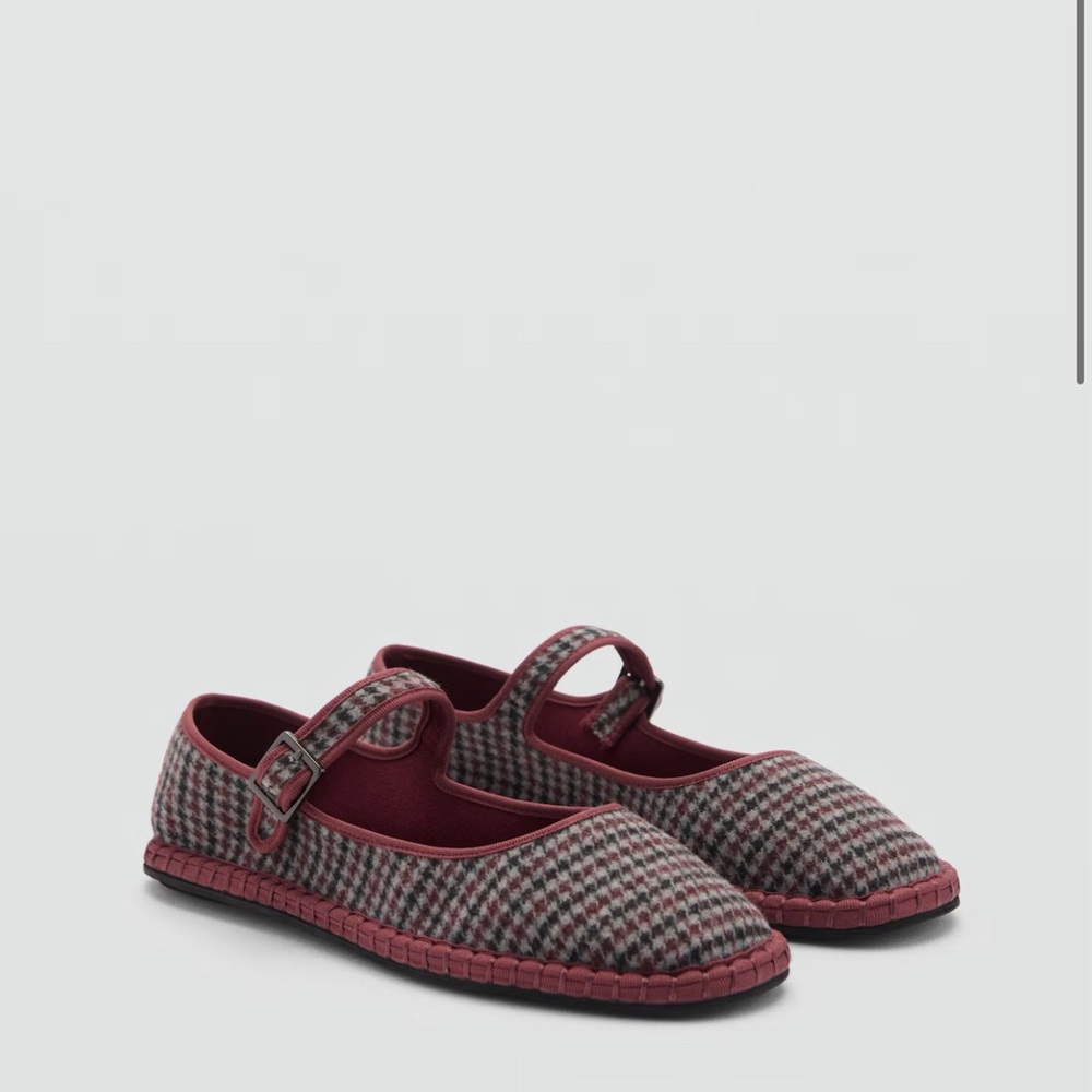 Plaid Mary Jane Flats with Buckle